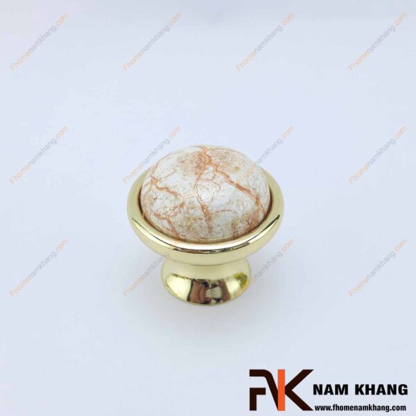 Núm cửa tủ sứ vân viền mạ vàng NK021-VV
