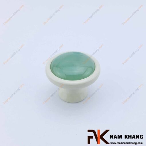 Núm nắm tủ trắng sứ xanh NK087-TX