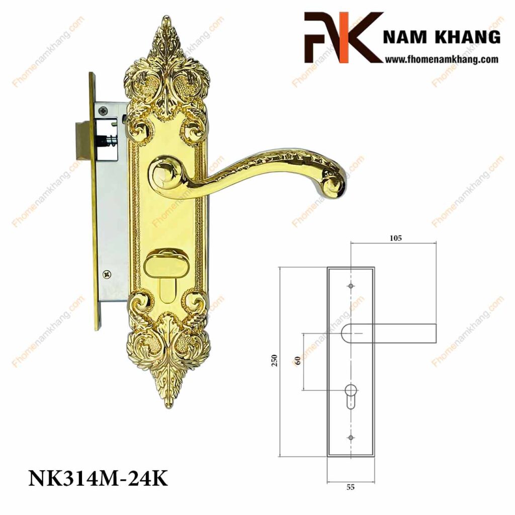 Khóa cửa thông phòng NK314M-24K (Màu Vàng)