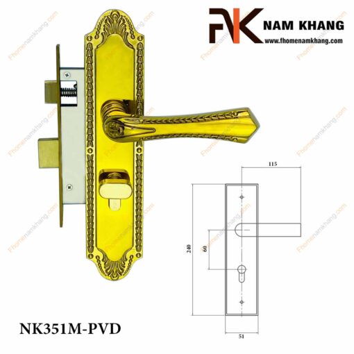 Khóa cửa thông phòng NK351M-PVD