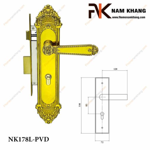 Khóa cửa chính NK178L-PVD (Màu Vàng)