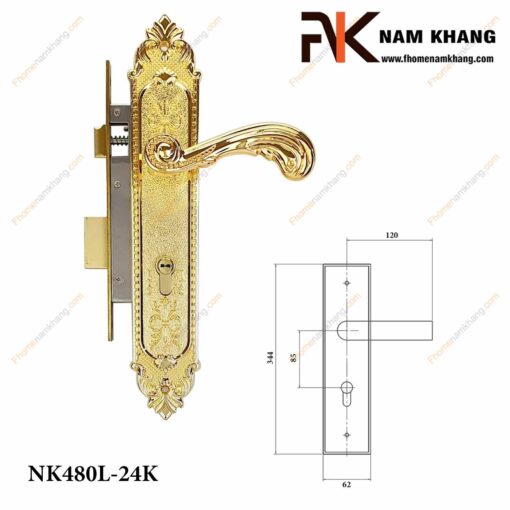 Khóa cửa chính NK480L-24K (Màu Đồng Vàng)