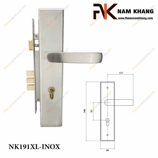 Khóa cửa sảnh NK191XL-INOX (Màu Inox)