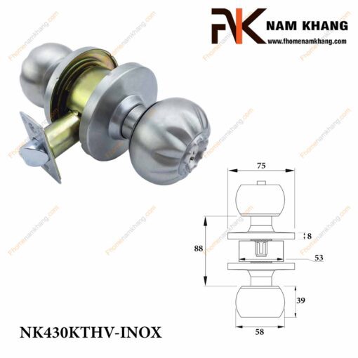 Khóa cửa tay nắm tròn NK430KTHV-INOX