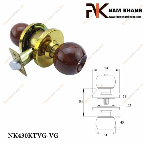 Khóa cửa tay nắm tròn NK430KTVG-VG