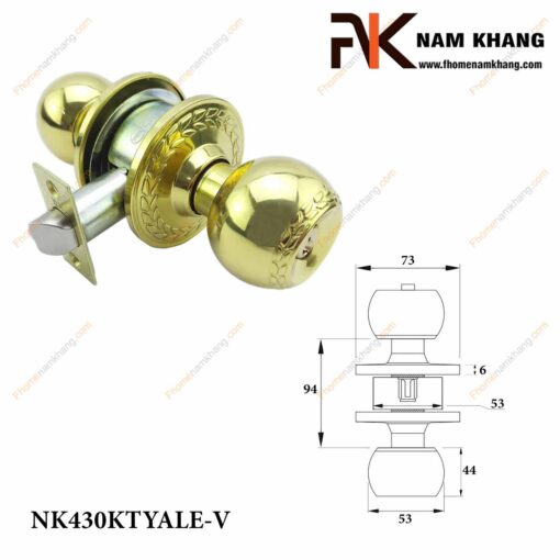 Khóa cửa tay nắm tròn NK430KTYALE-V