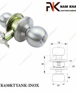 Khóa cửa tay nắm tròn NK430KTYANK-INOX