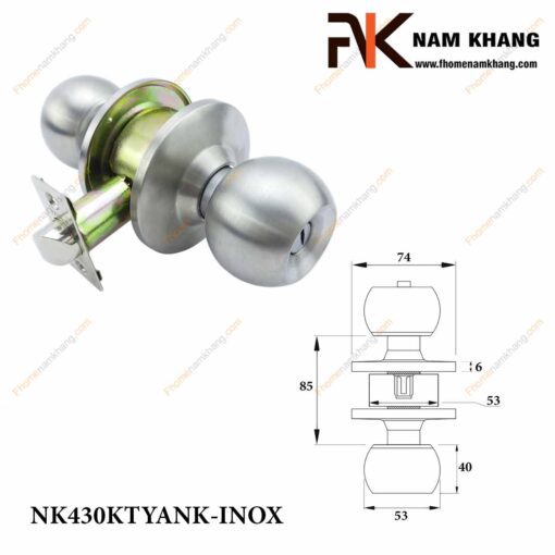 Khóa cửa tay nắm tròn NK430KTYANK-INOX