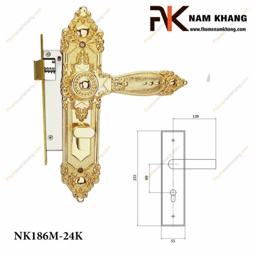 Khóa cửa thông phòng NK186M-24K (Màu Đồng Vàng)