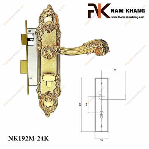 Khóa cửa thông phòng NK192M-24K (Màu Đồng Vàng)