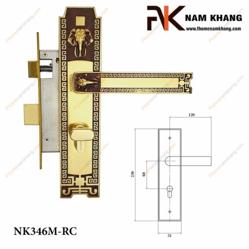 Khóa cửa thông phòng NK346M-RC (Màu Đồng Cổ)