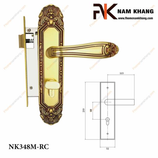 Khóa cửa thông phòng NK348M-RC (Màu Đồng Vàng)