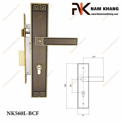 Khóa cửa chính NK560L-BCF (Màu Đồng Vàng)