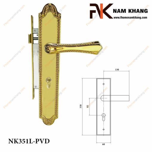 Khóa cửa chính NK351L-PVD (Màu Đồng Vàng)