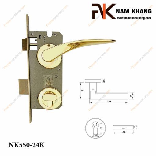 Khóa cửa phân thể NK550-24K (Màu Vàng)