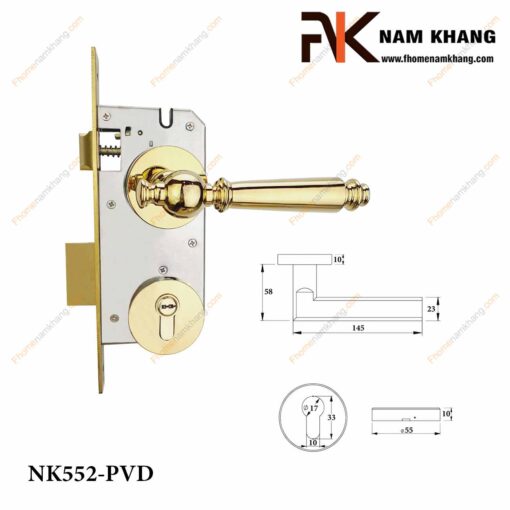 Khóa cửa phân thể NK552-PVD (Màu Vàng)