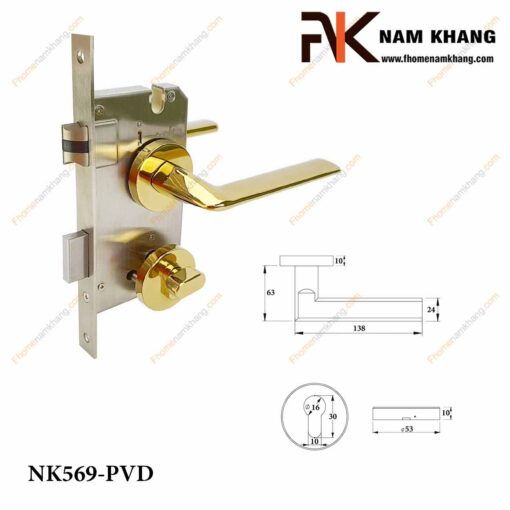 Khóa cửa phân thể NK569-PVD (Màu Vàng)