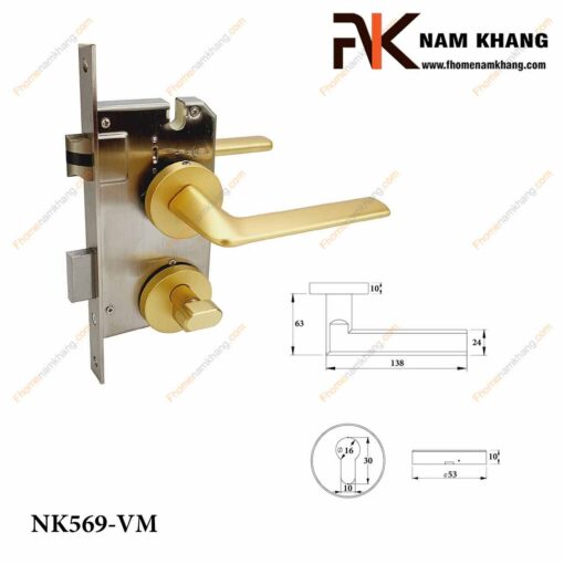 Khóa cửa phân thể NK569-VM (Màu Đồng Vàng)