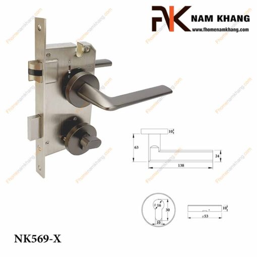 Khóa cửa phân thể NK569-X (Màu Xám)