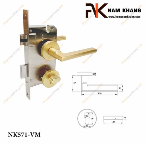 Khóa cửa phân thể NK571-VM (Màu Đồng Vàng)