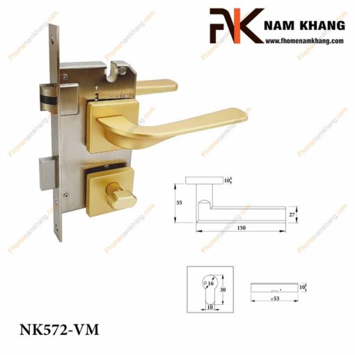 Khóa cửa phân thể NK572-VM (Màu Đồng Vàng)