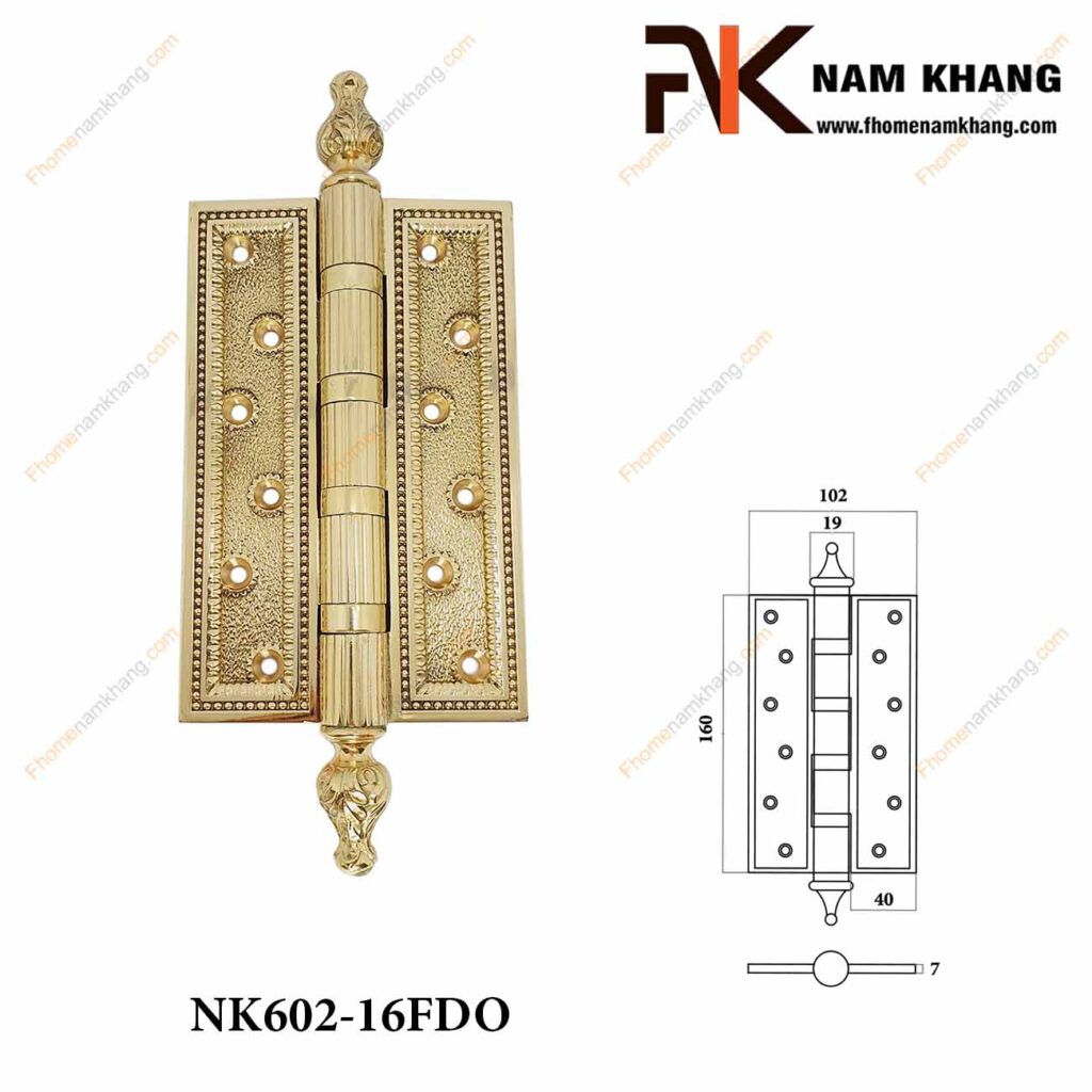 Bản lề lá đồng vàng NK602-16FDO