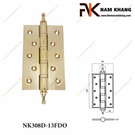 Bản lề lá đồng vàng NK308D-13FDO