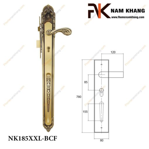 Khóa cửa đại sảnh NK185XXL-BCF (Màu Đồng Vàng)