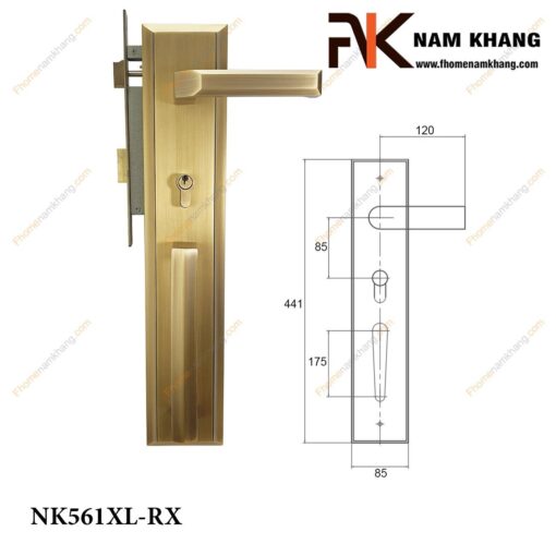 Khóa cửa sảnh NK561XL-RX (Màu đồng rêu )