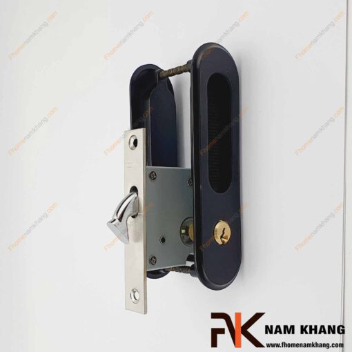 Khóa âm cửa lùa NK568T-D (Màu Đen Mờ)