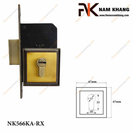 Khóa âm cửa mở NK566KA-RX (Màu Đồng Vàng)