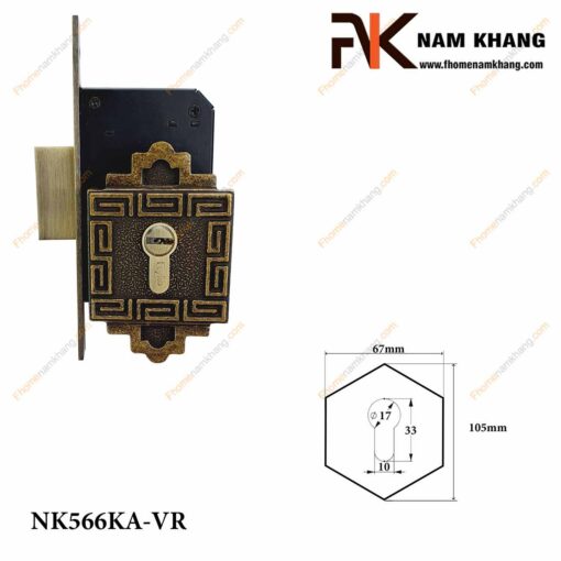 Khóa âm cửa mở NK566KA-VR (Màu đồng rêu )