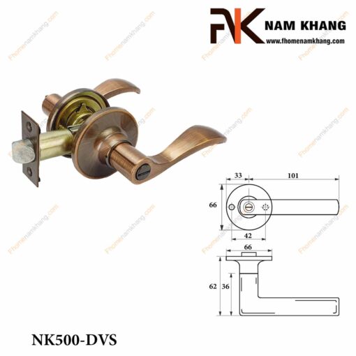 Khóa cửa tay gạt NK500-DVS (Màu Đồng Cổ)