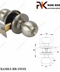 Khóa cửa tay nắm tròn NK430LS-BB-INOX (Màu Inox)