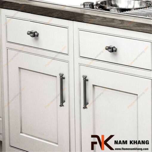 Tay nắm tủ kết hợp đá pha lê NK439-XTD (Màu Xám)