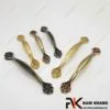 Tay cầm cửa tủ hoa đồng đen NK250D-BCF-FHOMENAMKHANG